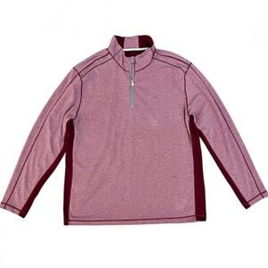 Tommy Bahama Men’s Burgundy Pullover 1/4 Zip Sweater Size XL Super Comfortable